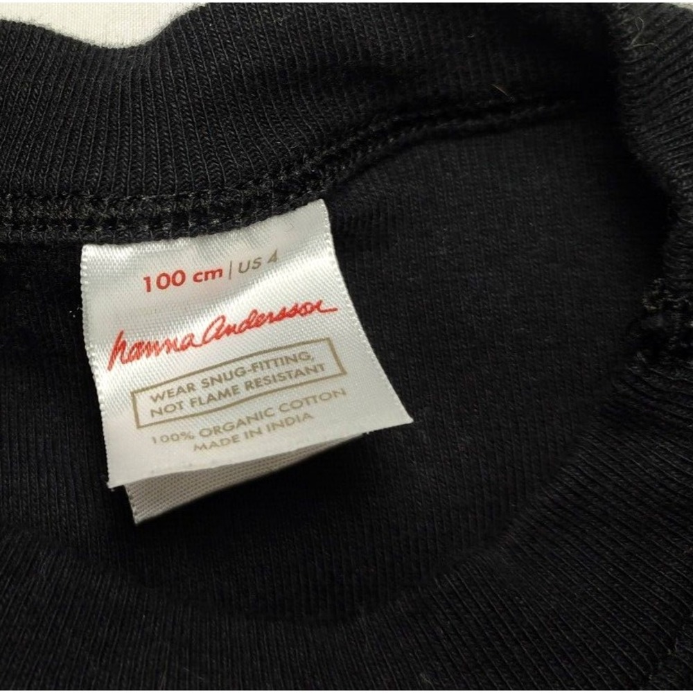 Hanna Andersson Sz 4 Black Moon Stars Bat Holiday Organic Pajama‎ Top 100 cm - Picture 2 of 3